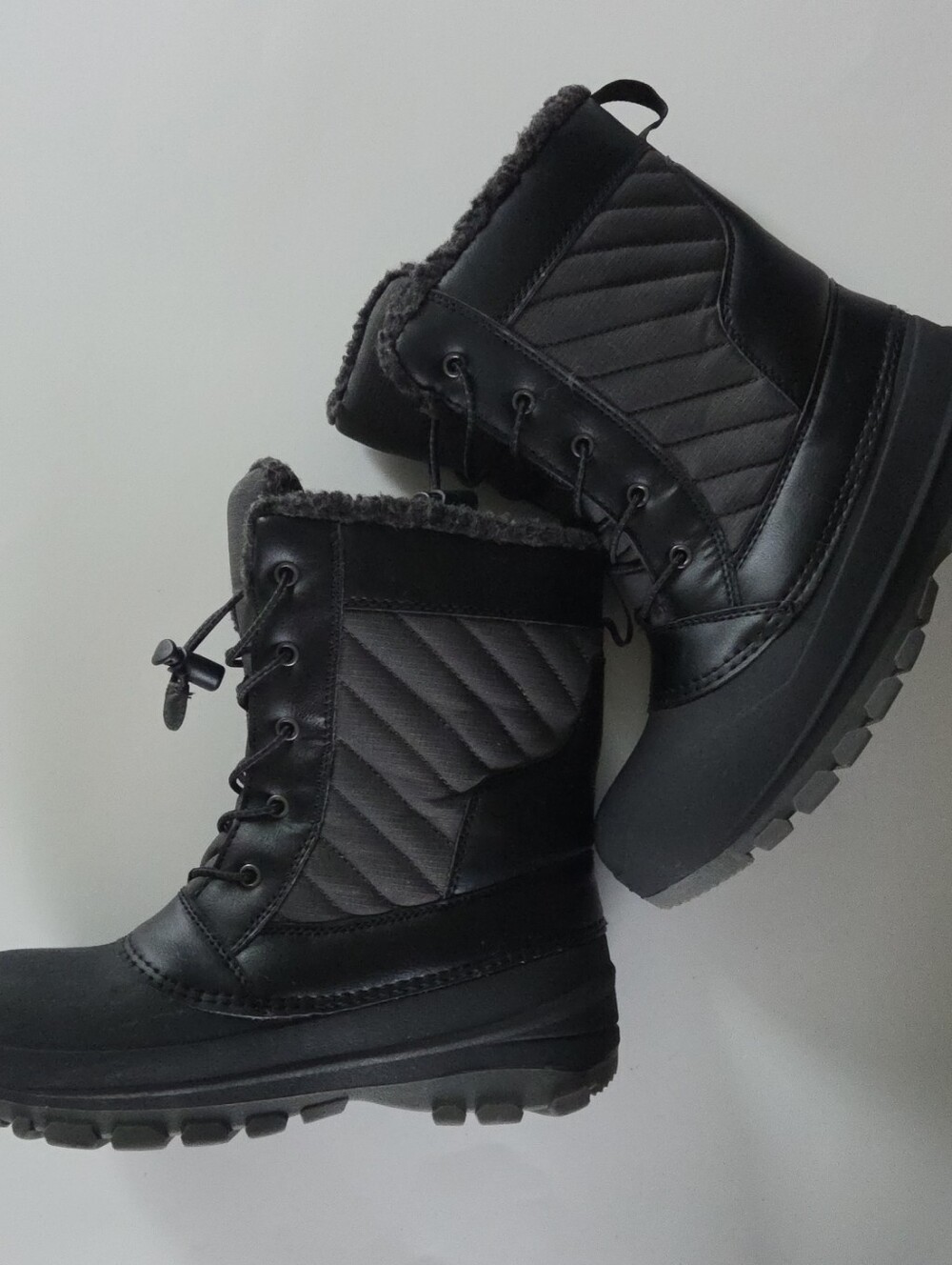 Cat & Jack Target Kids Snow Boots Black Faux Fur Winter Booties Size 4